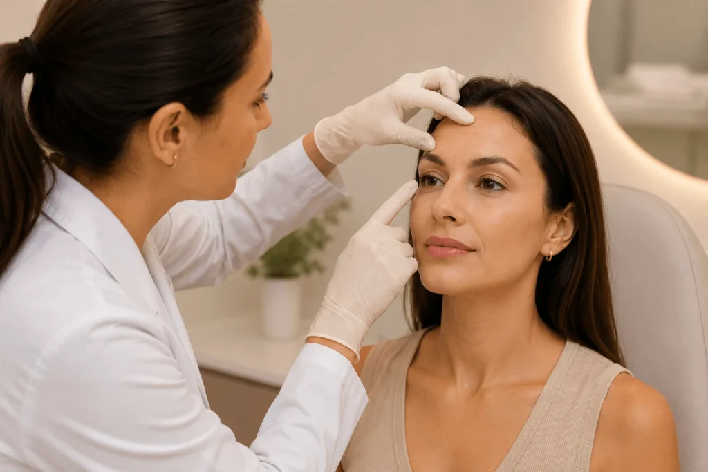 Analise-das-linhas-de-expressao-na-testa-antes-da-aplicacao-de-Botox-em-Aracatuba-