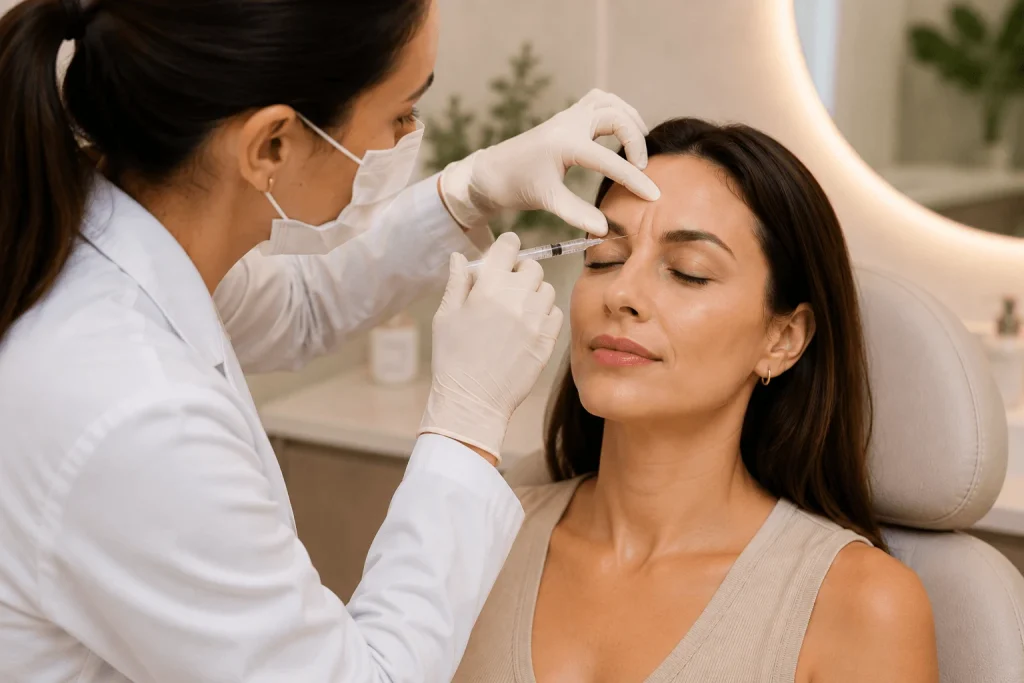 Aplicacao-de-Botox-entre-as-sobrancelhas-para-suavizar-linhas-de-expressao-em-Aracatuba